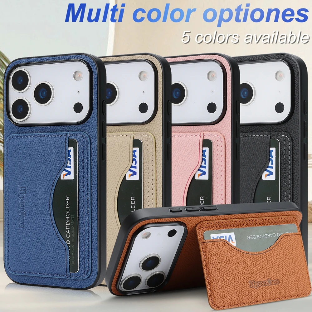 Leren hoesje met kaarthouder, - Leather Wallet Card Holder Phone Cover recensie en prijs