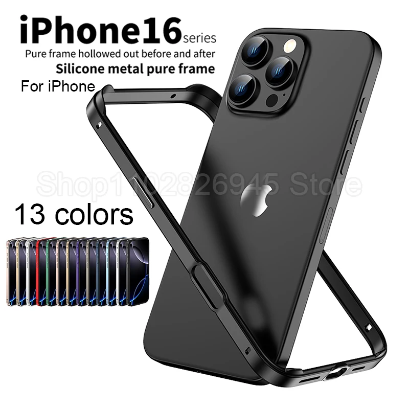 Metal Bumper Aluminum Frame Case - Hybride siliconen frame aluminium metalen telefoonhoesje