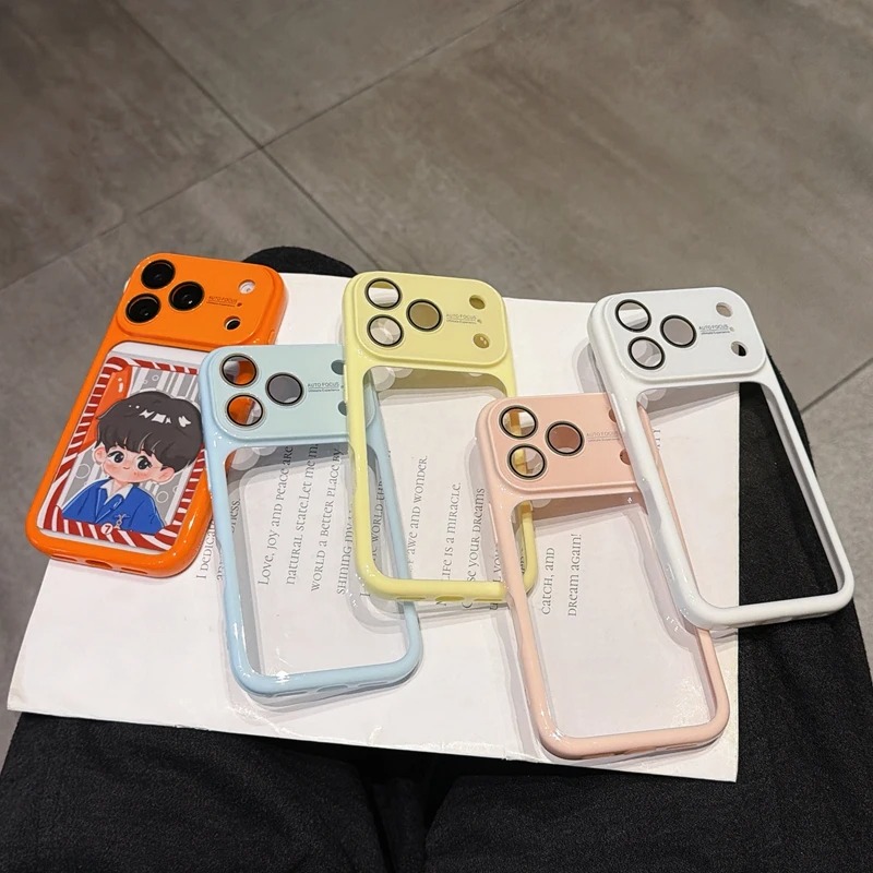 Clear Shockproof Bumper Case - Luxe Transparante Candy Acryl Telefoonhoesje Voor