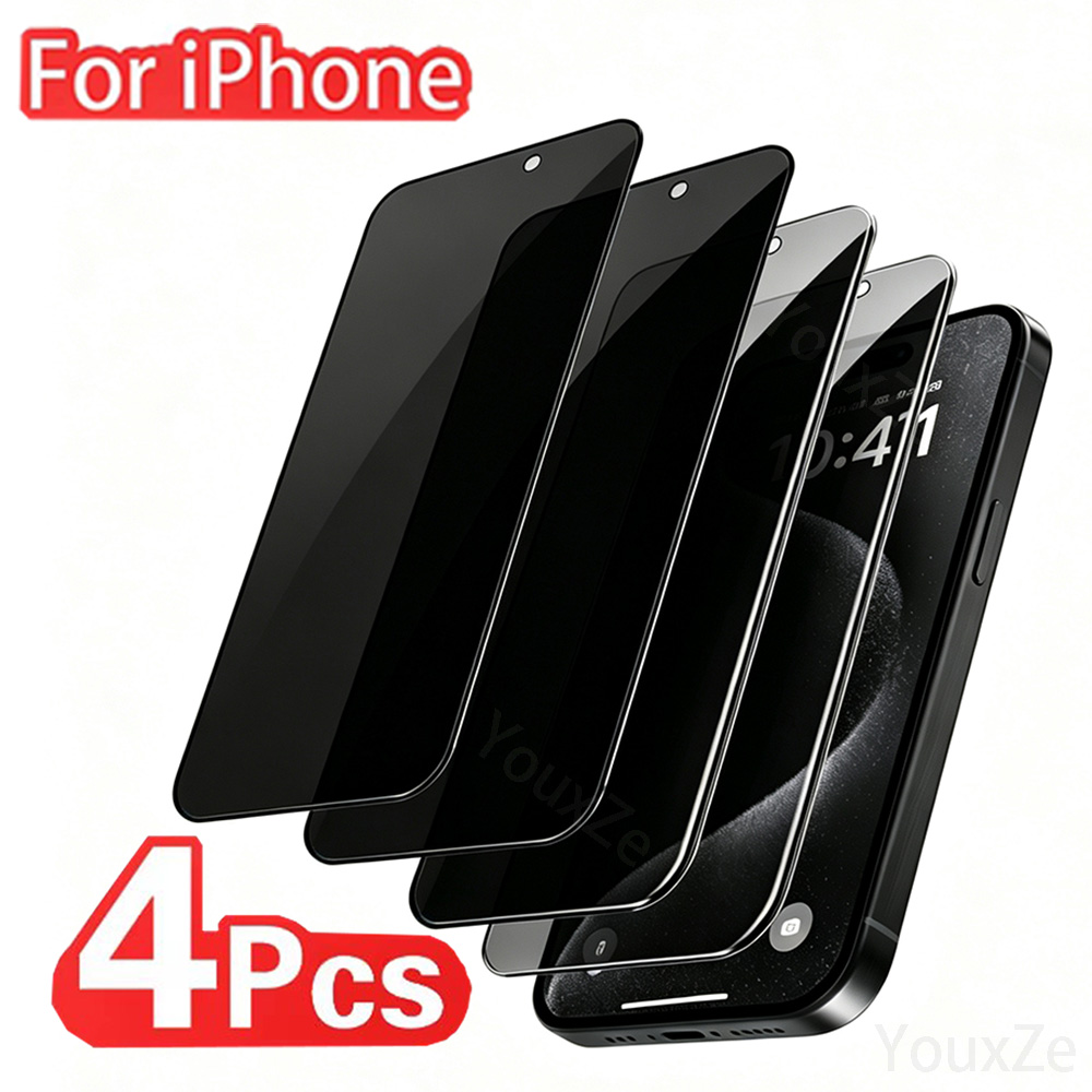 Anti Spy Privacy Glass Case - 4 stuks Anti-Spy gehard glas voor