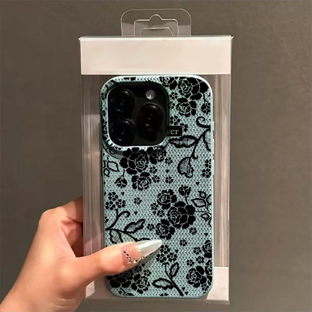 Elegante zwarte kant-roos bloe - Vintage Floral Pattern Soft Case recensie en prijs