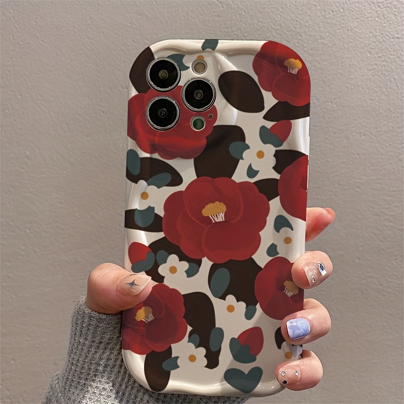 Vintage Rode Camelia Bloem Rim - Vintage Floral Pattern Soft Case recensie en prijs